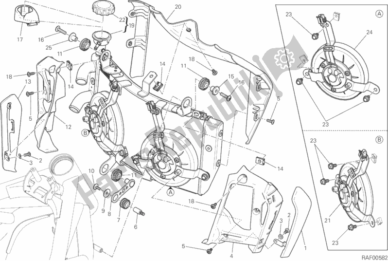 Todas las partes para Enfriador De Agua de Ducati Monster 1200 2018