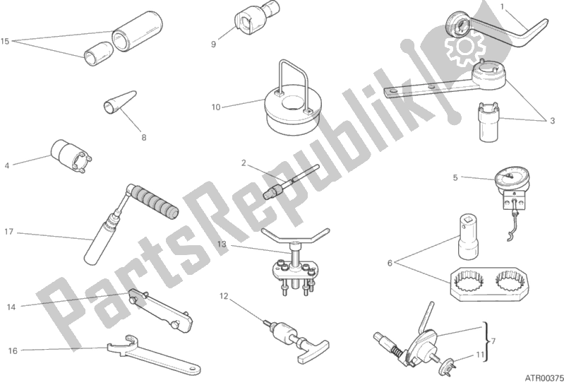 Todas las partes para 01a - Herramientas De Servicio De Taller, Motor de Ducati Monster 1200 2019