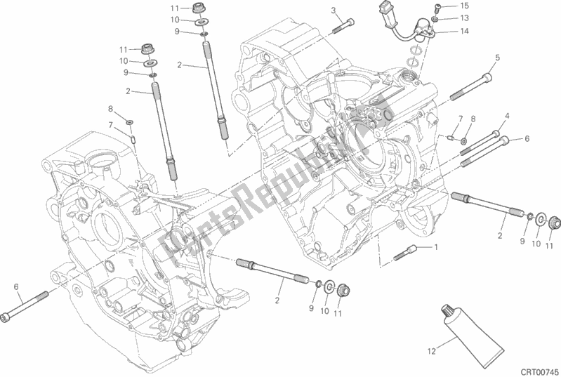 Todas as partes de 10a - Par De Meio Cárteres do Ducati Monster 1200 2019