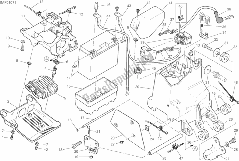 Todas las partes para Soporte De La Batería de Ducati Monster 1200 2019