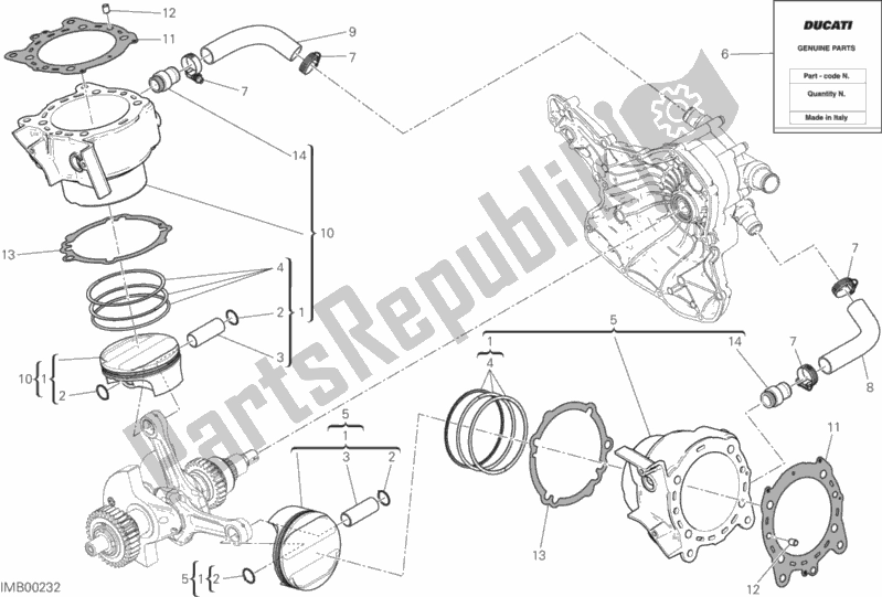 Alle onderdelen voor de Cilinders - Zuigers van de Ducati Monster 1200 2019