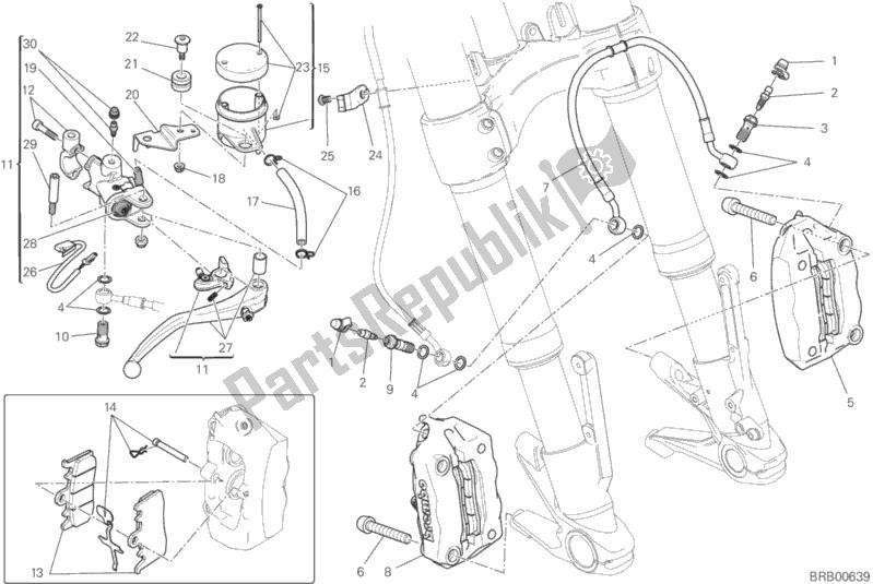 Todas las partes para Sistema De Freno Delantero de Ducati Monster 1200 2019