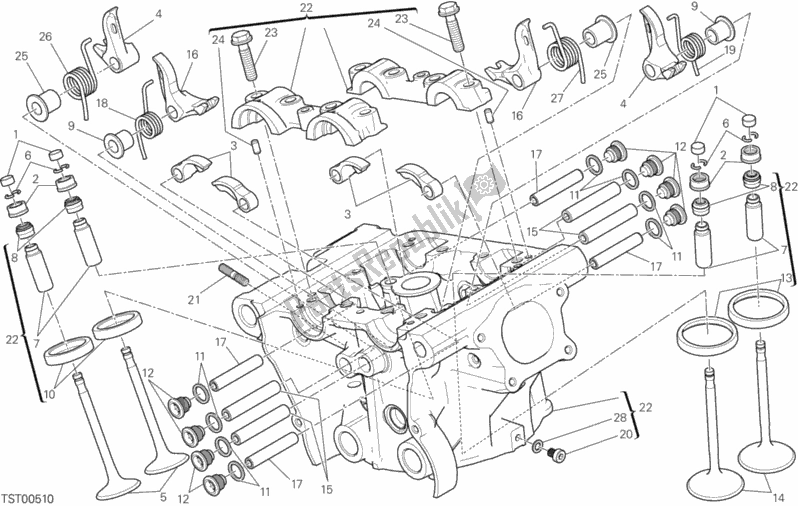Todas as partes de Cabeça Vertical do Ducati Monster 1200 2019