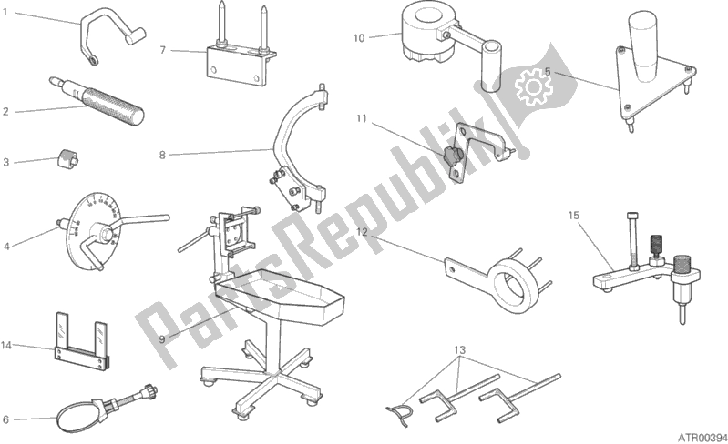 Todas las partes para 001 - Herramientas De Servicio De Taller, Motor de Ducati Monster 1200 2020