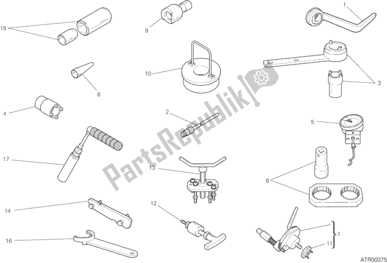 Alle onderdelen voor de 01a - Werkplaatsgereedschap, Motor van de Ducati Monster 1200 2020