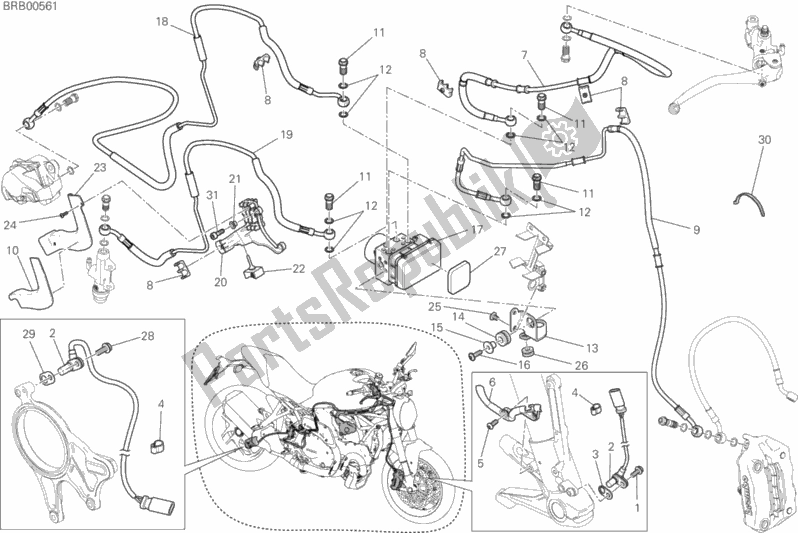 Todas as partes de Sistema De Freio Antitravamento (abs) do Ducati Monster 1200 2020