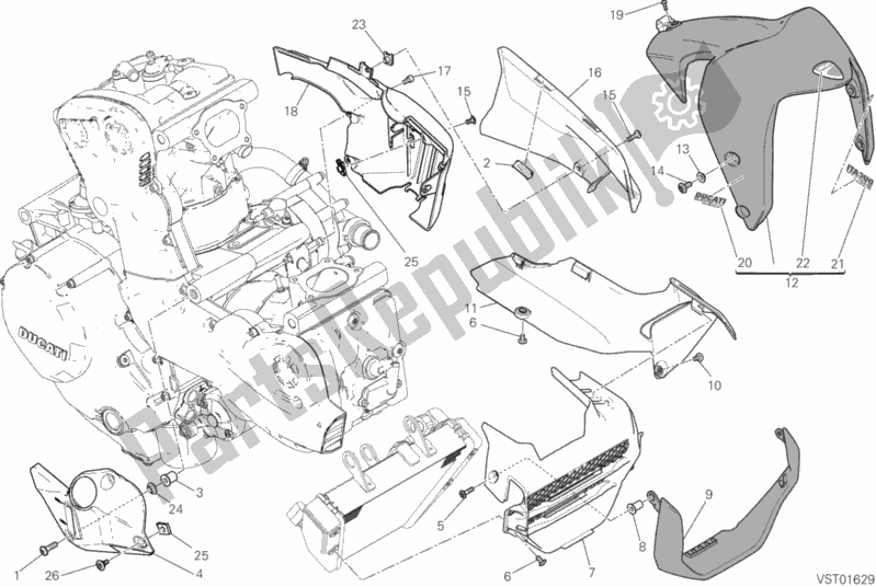 Toutes les pièces pour le Demi Carénage du Ducati Monster 1200 2020