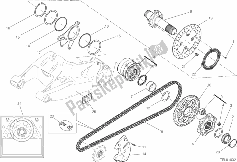 Todas las partes para Eje De La Rueda Trasera de Ducati Monster 1200 2020