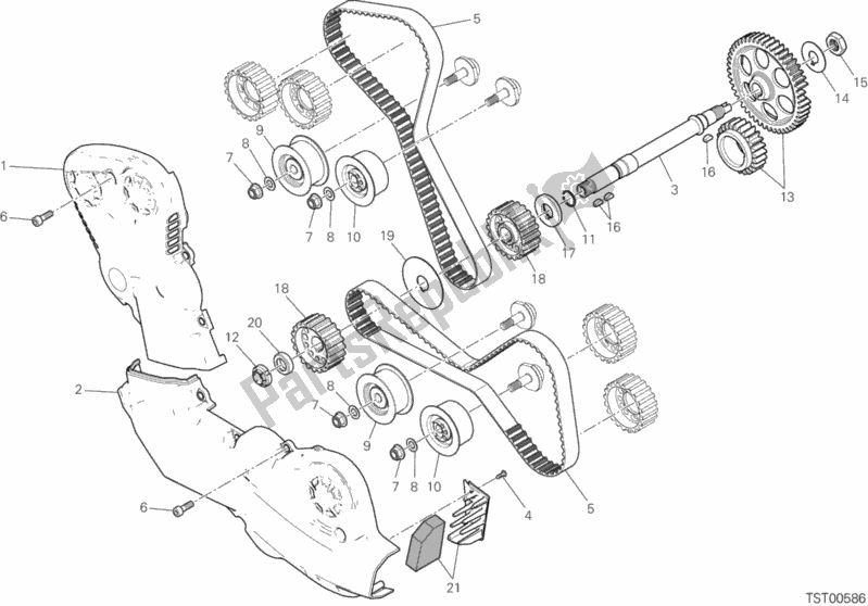 Alle onderdelen voor de Timing Systeem van de Ducati Monster 1200 2020