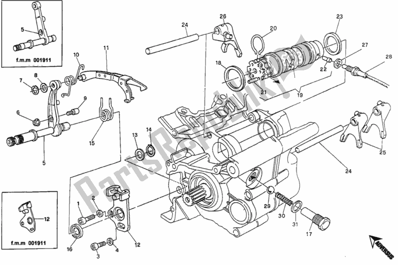 Tutte le parti per il Meccanismo Di Cambio Marcia del Ducati Monster 400 1995