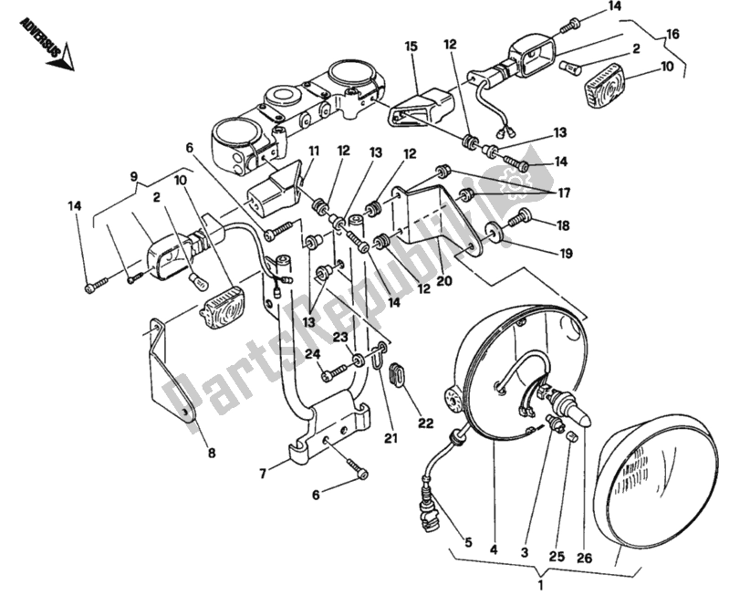Alle onderdelen voor de Koplamp van de Ducati Monster 400 1995