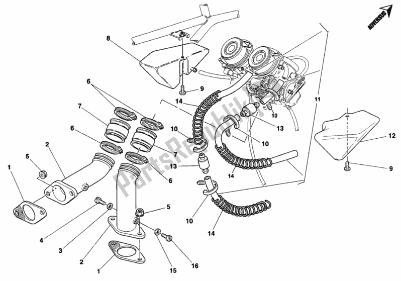 Todas las partes para Colector De Admisión de Ducati Monster 400 1995