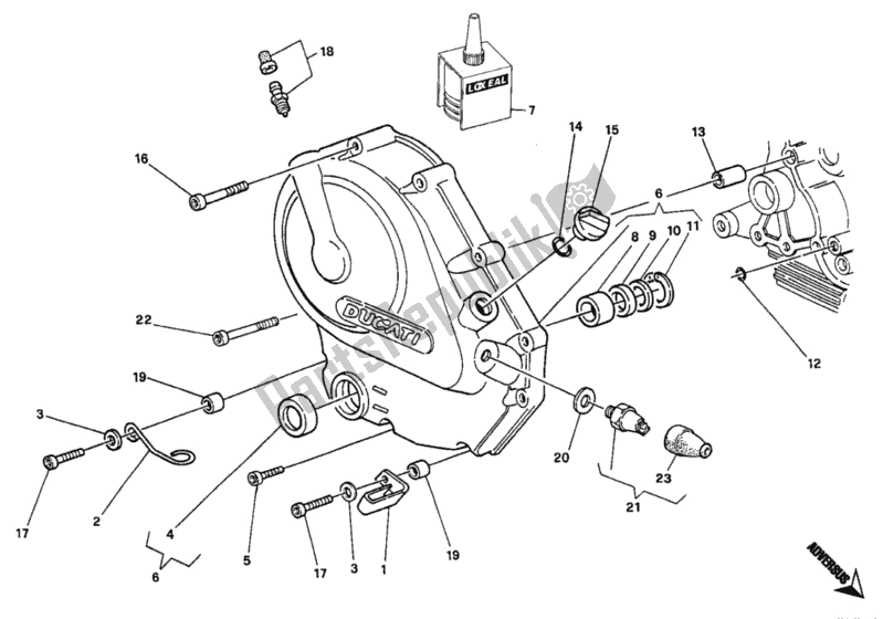 Tutte le parti per il Coperchio Frizione del Ducati Monster 400 1996