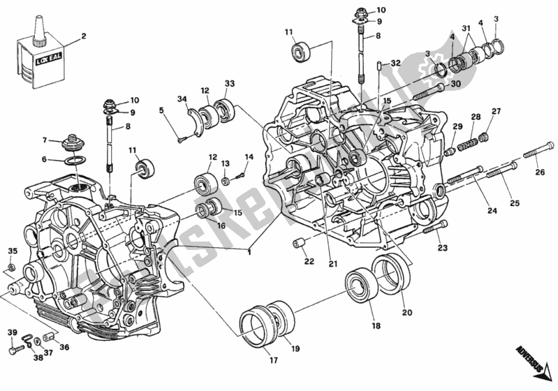 Alle onderdelen voor de Carter van de Ducati Monster 400 1996