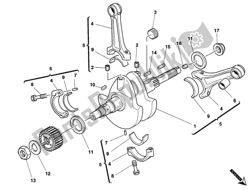 Tutte le parti per il Albero A Gomiti del Ducati Monster 400 1996