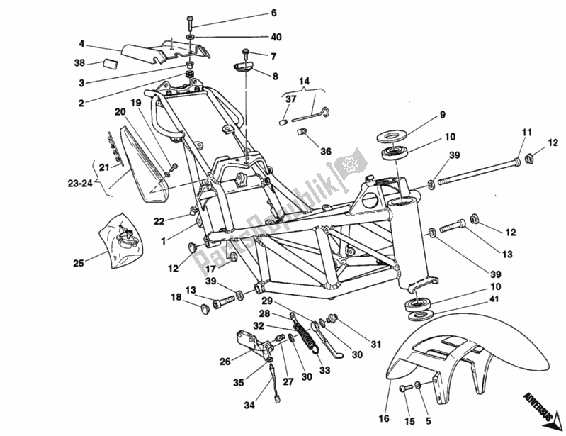 Tutte le parti per il Telaio del Ducati Monster 400 1996