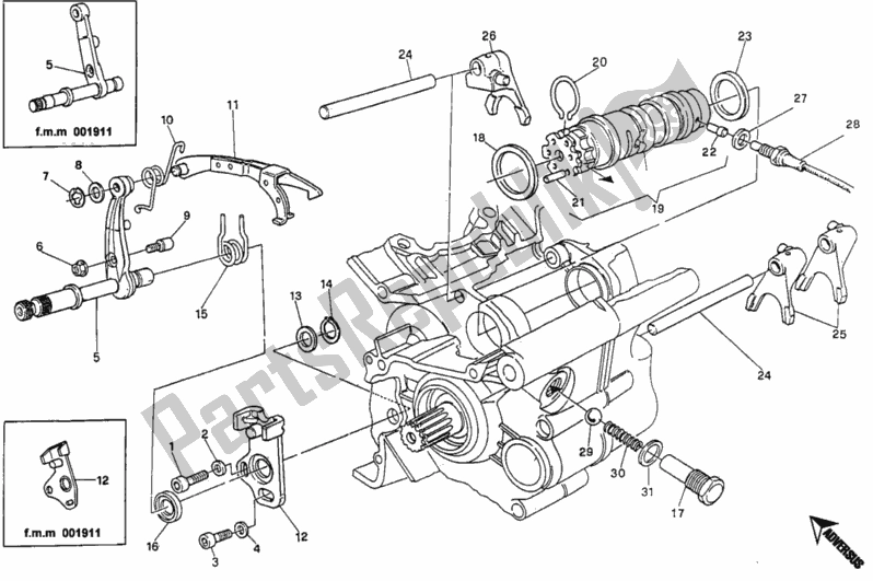 Tutte le parti per il Meccanismo Di Cambio Marcia del Ducati Monster 400 1996