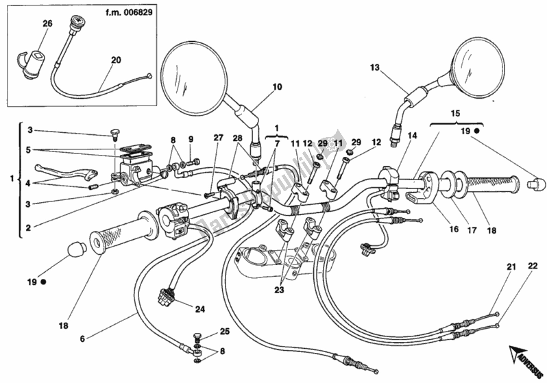 Todas las partes para Manillar de Ducati Monster 400 1996