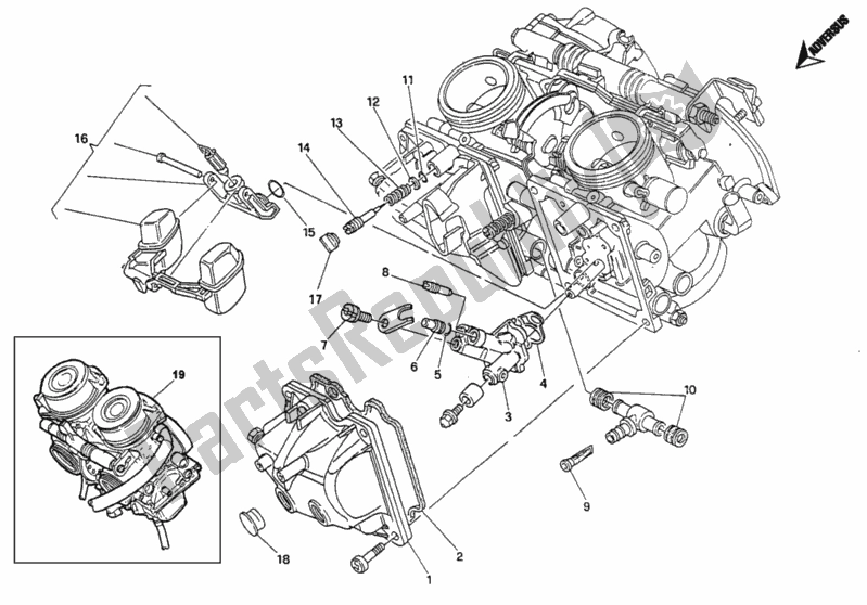 Todas las partes para Carburador de Ducati Monster 400 1997