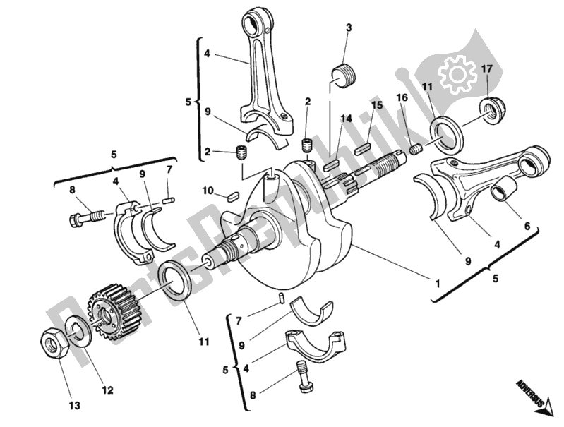 Tutte le parti per il Albero A Gomiti del Ducati Monster 400 1997