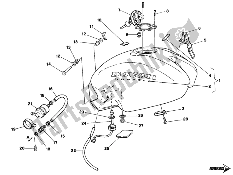 Todas las partes para Depósito De Combustible de Ducati Monster 400 1997