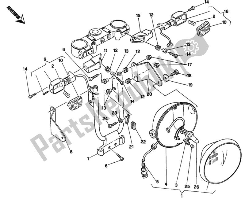 Tutte le parti per il Faro del Ducati Monster 400 1997