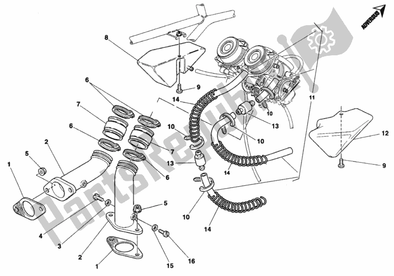 Tutte le parti per il Collettore Di Aspirazione del Ducati Monster 400 1997