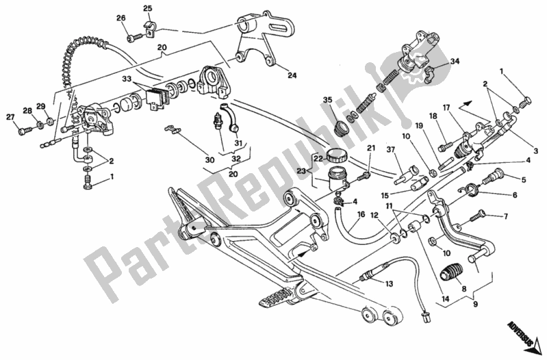 Toutes les pièces pour le Système De Freinage Arrière du Ducati Monster 400 1997