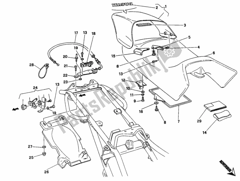 Todas las partes para Asiento de Ducati Monster 400 1997