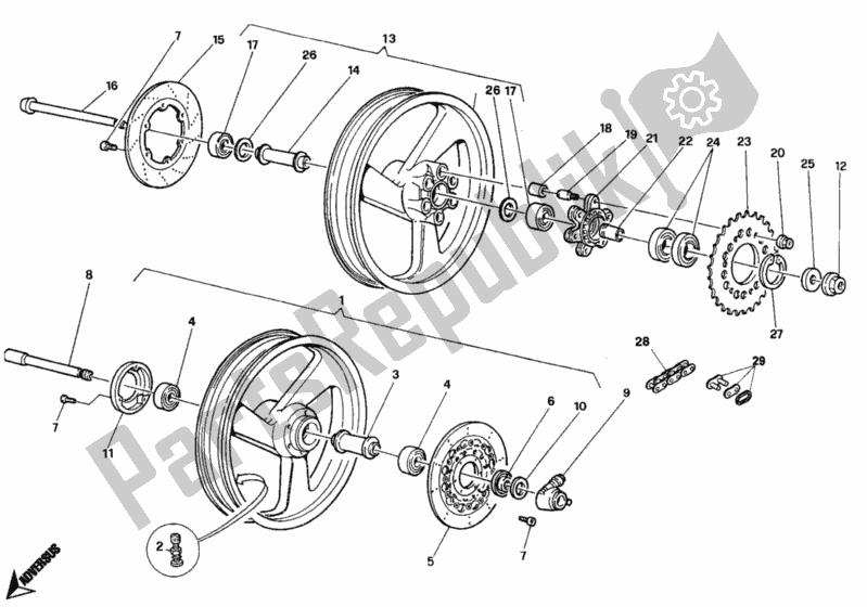 Tutte le parti per il Ruote Dm 001756 del Ducati Monster 400 1997