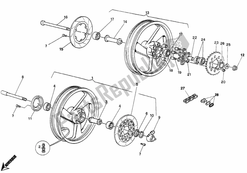 Todas as partes de Rodas Fm 001755 do Ducati Monster 400 1997