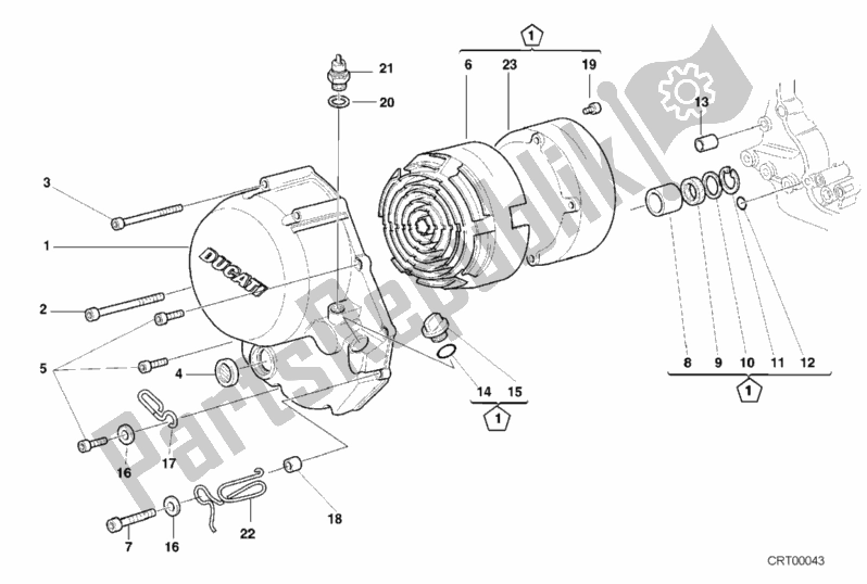 Todas as partes de Tampa Da Embreagem do Ducati Monster 400 2000