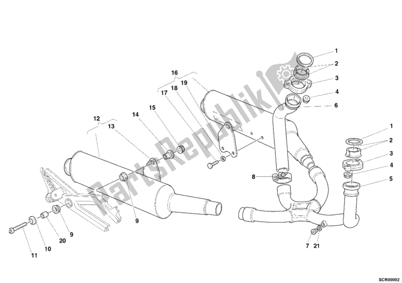 Wszystkie części do System Wydechowy Ducati Monster 400 2000