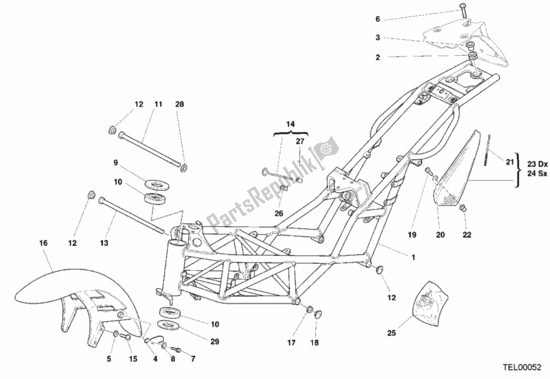 Tutte le parti per il Frame My00 del Ducati Monster 400 2000