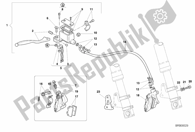 Todas las partes para Sistema De Freno Delantero de Ducati Monster 400 2000