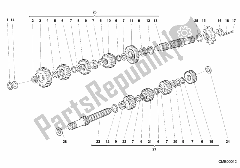 Tutte le parti per il Riduttore del Ducati Monster 400 2000