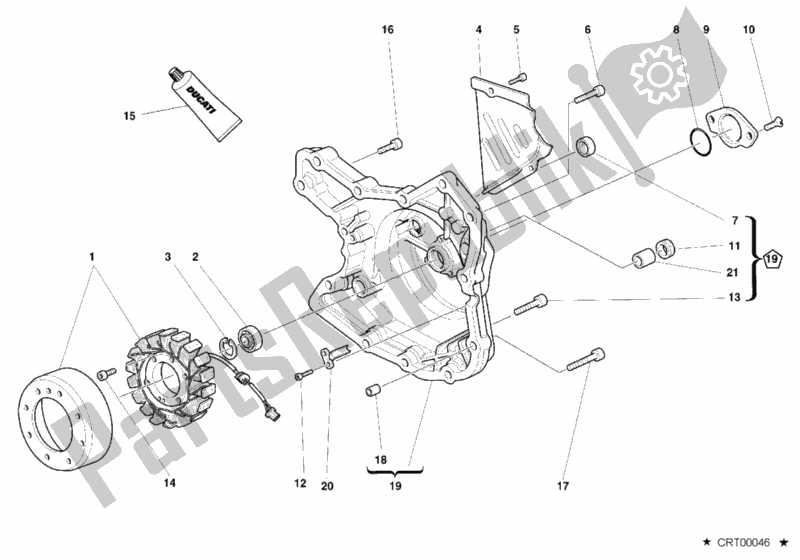 Todas as partes de Tampa Do Gerador do Ducati Monster 400 2000