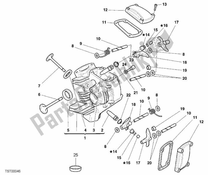 Alle onderdelen voor de Horizontale Cilinderkop van de Ducati Monster 400 2000