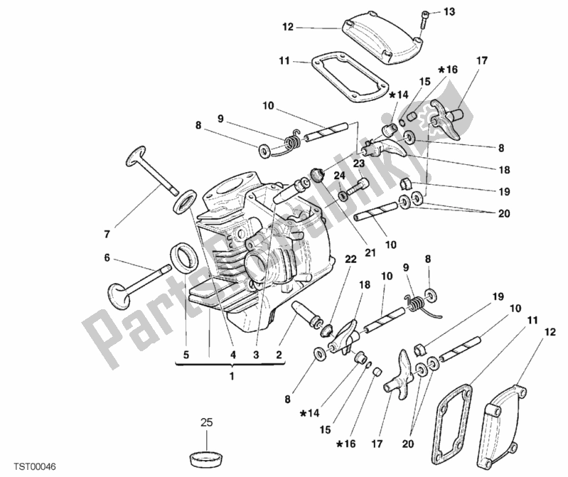 Tutte le parti per il Testata Orizzontale del Ducati Monster 400 2000