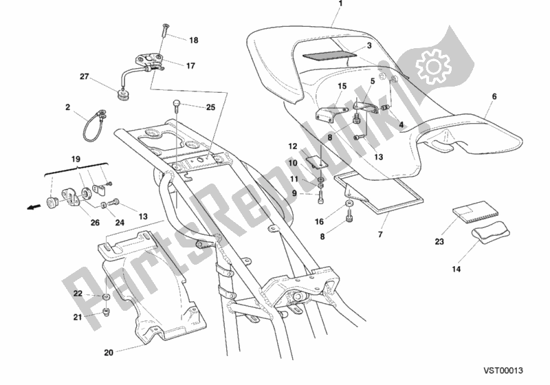 All parts for the Seat of the Ducati Monster 400 2000