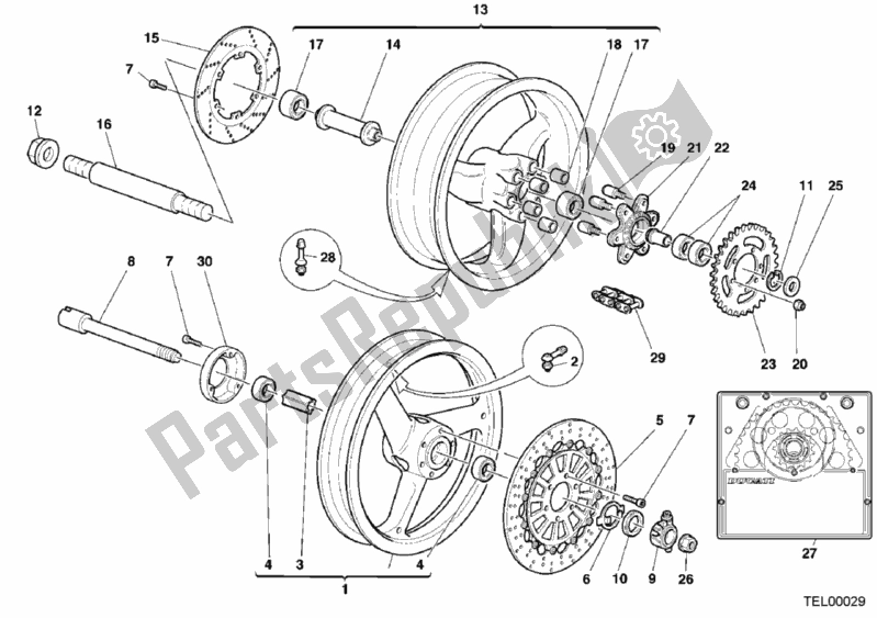 Tutte le parti per il Ruote del Ducati Monster 400 2000