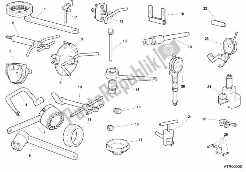 Tutte le parti per il Attrezzi Di Servizio Dell'officina, Motore del Ducati Monster 400 2000