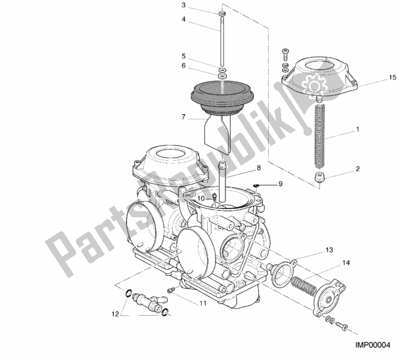 Alle onderdelen voor de Carburateur Reserveonderdelen van de Ducati Monster 400 2001