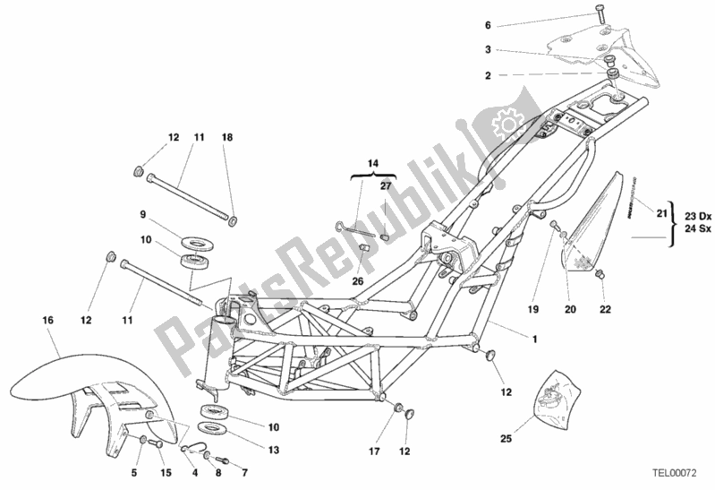 Tutte le parti per il Frame My01 del Ducati Monster 400 2001