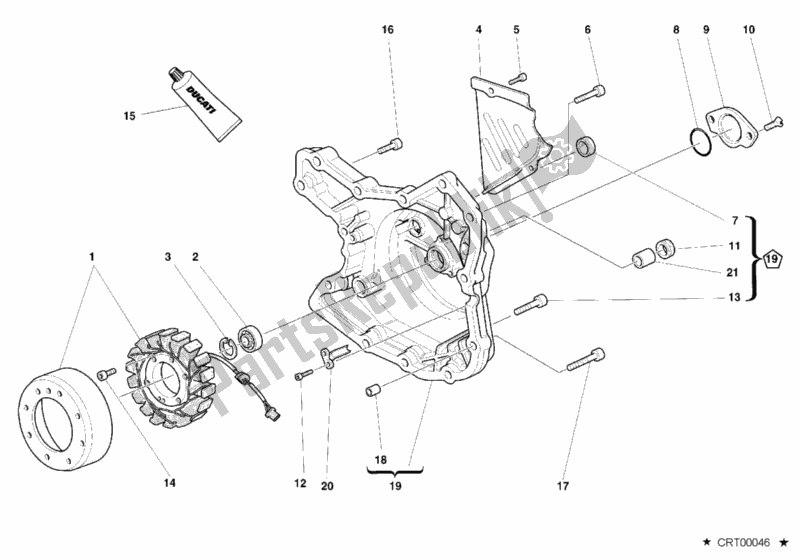 Alle onderdelen voor de Generator Deksel van de Ducati Monster 400 2001