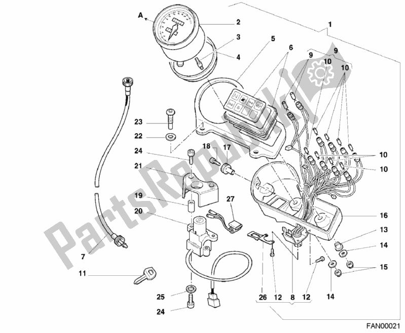 Toutes les pièces pour le Mètre My00 du Ducati Monster 400 2001