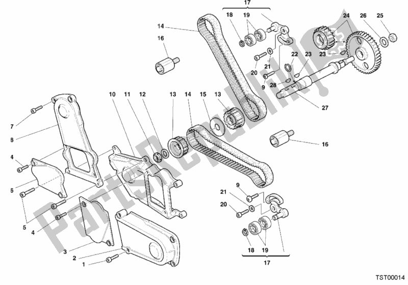 Alle onderdelen voor de Distributieriem van de Ducati Monster 400 2001