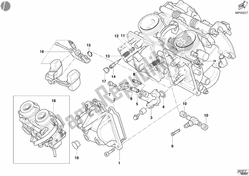 Todas las partes para Carburador de Ducati Monster 400 2002