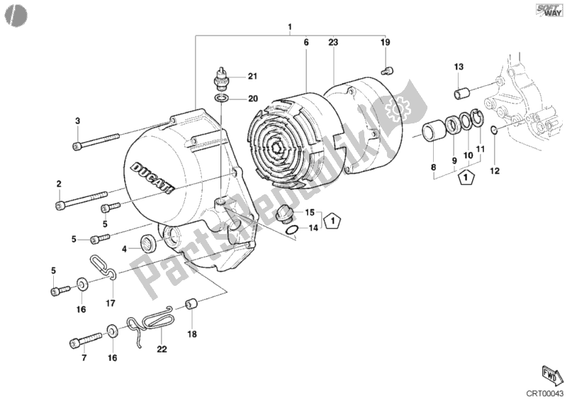 Tutte le parti per il Coperchio Frizione del Ducati Monster 400 2002