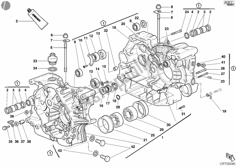 Todas as partes de Bloco Do Motor do Ducati Monster 400 2002